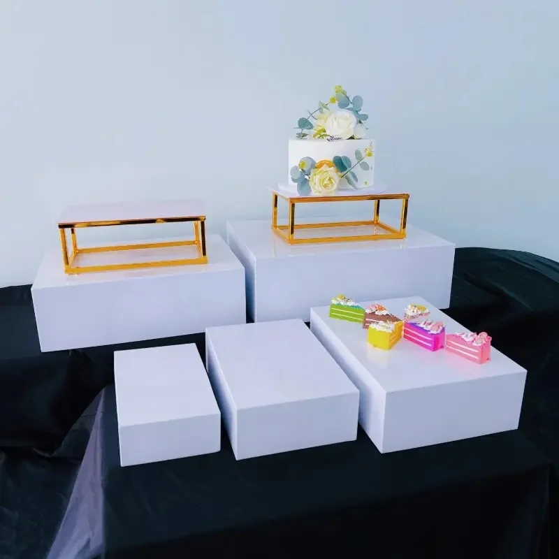 7 stks Kolom Riser Stand Buffet Houder Rack Tafel Centerpieces Evenement Feest Dessert Cake Fruit Cookie Gebak Bruiloft Bloem Decor - afbeelding 2
