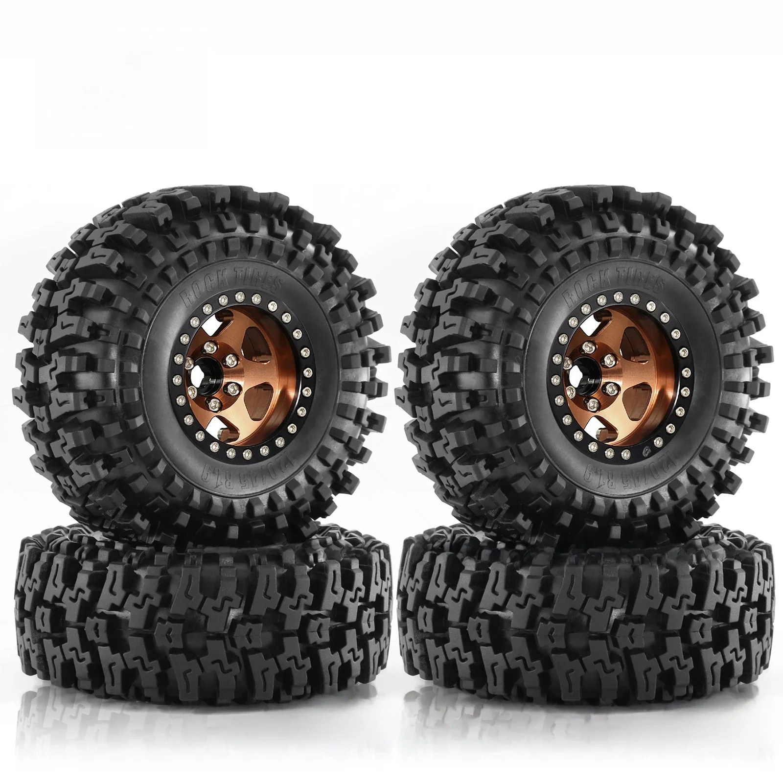 RS RC 120mm Metaal 1.9 "Beadlock Velg Rubber Band Set voor 1/10 RC Crawler Auto Traxxas TRX4 RC4WD D90 Axiale SCX10 II III MST - afbeelding 2