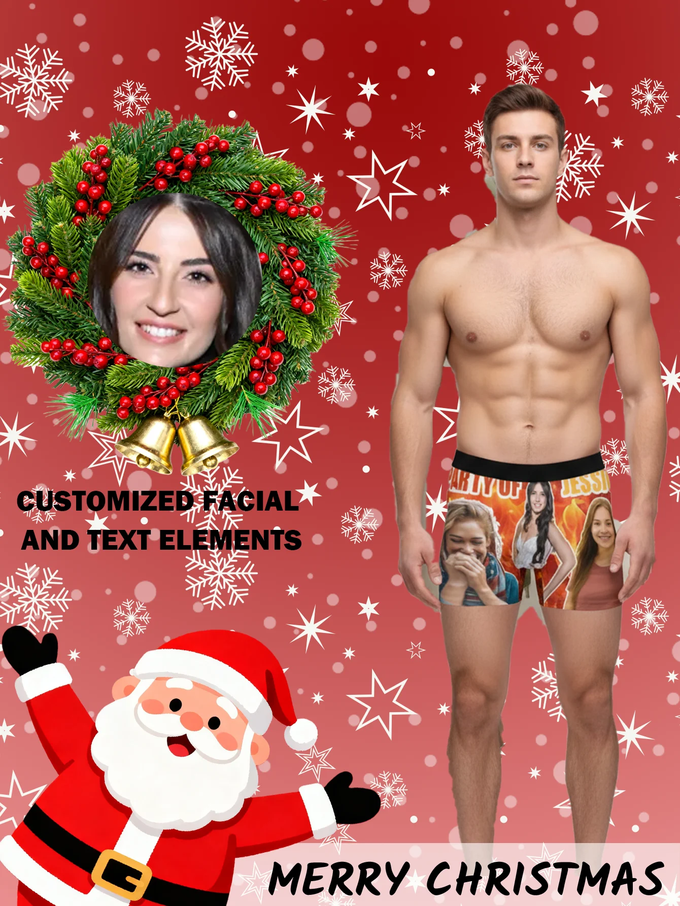 

Personalized Face Photo Underwear Custom Boxer Briefs Custom Men Valentine's Day Gift For Husband Anniversary Gift for Dad