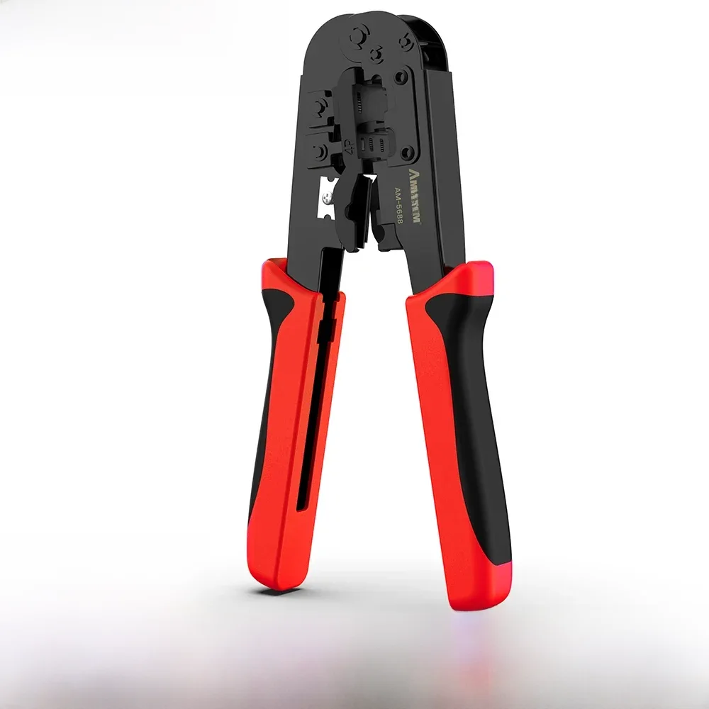 AMPCOM Narzędzie do zaciskania RJ45 i RJ12, RJ11 Narzędzie do zaciskania kabli sieciowych do 4P 6P 8P RJ-11/RJ-12 RJ-45 — zdjęcie 2
