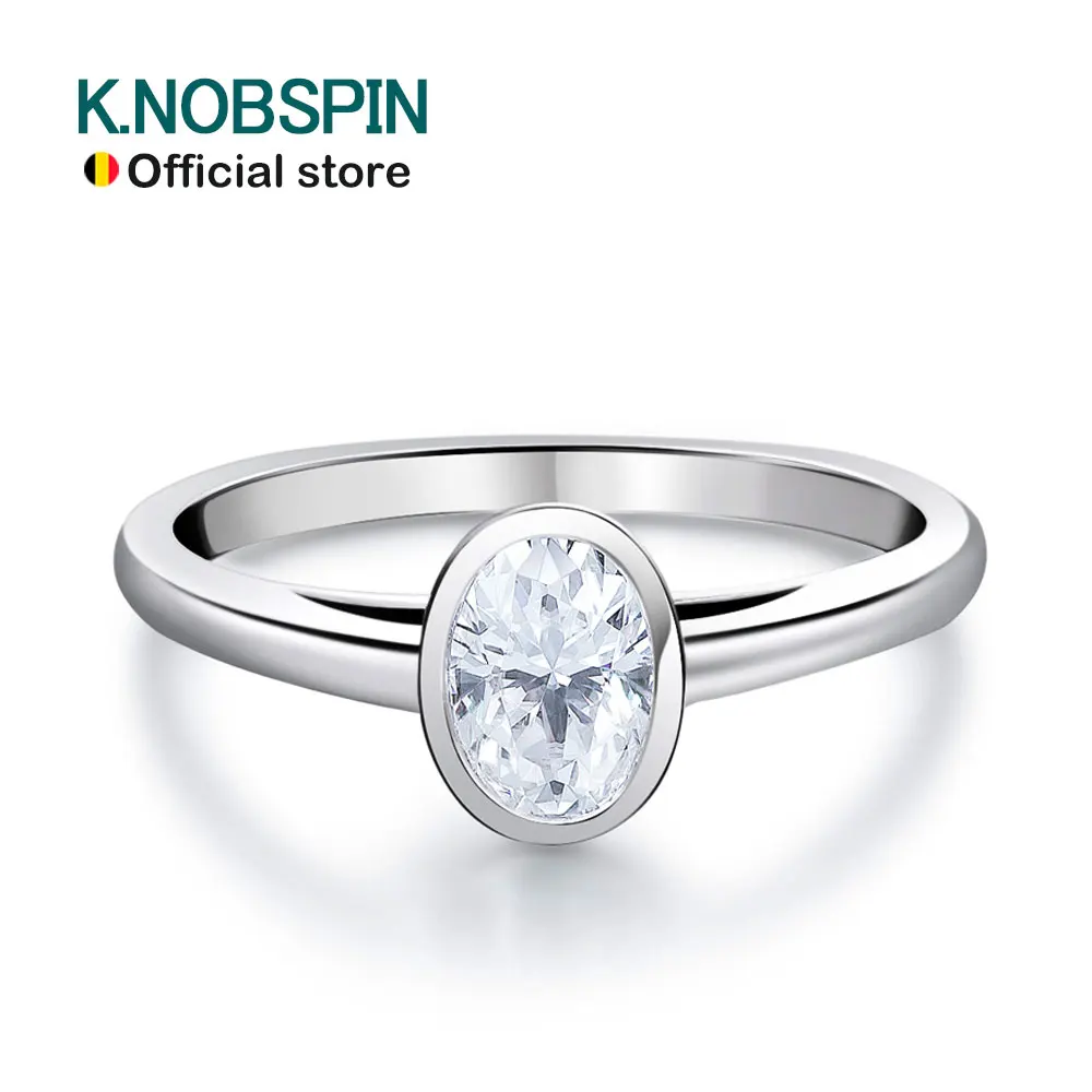 knobspin anel moissanite oval para mulheres aneis de casamento com certificados gra 925 prata esterlina ouro 18k original d vvs1 01