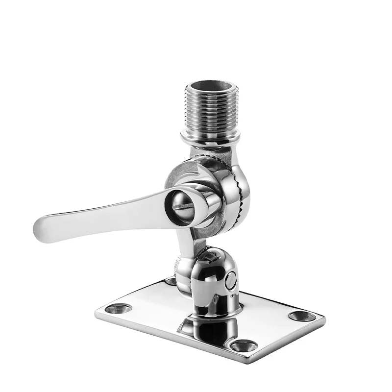 316 Stainless Steel Adjustable VHF Antenna Base Mount for Boat Marine Antenna Mount Marine Hardware