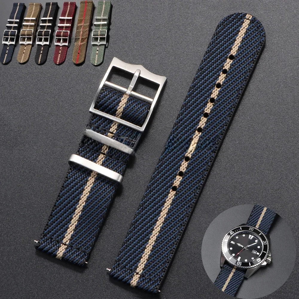 20 22 mm Nylonarmband für Tudor für Omega Uhrenarmband, gewebtes Canvas-Stoffband für Seiko Herren, Militär-Sport-Schnellverschluss-Armband