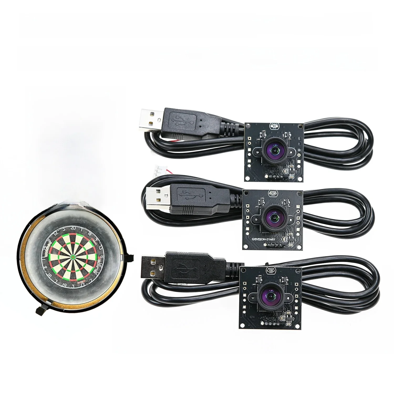 GXIVISION OV9732 30FPS 2M Kabel 100 Grad USB-Kameramodul, 3 Stück OV2735/IMX179/OV2710 Webcam kompatibel für Autodarts.io Scoring