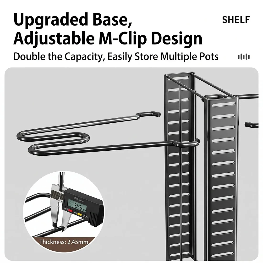 Adjustable pot and pan organiser