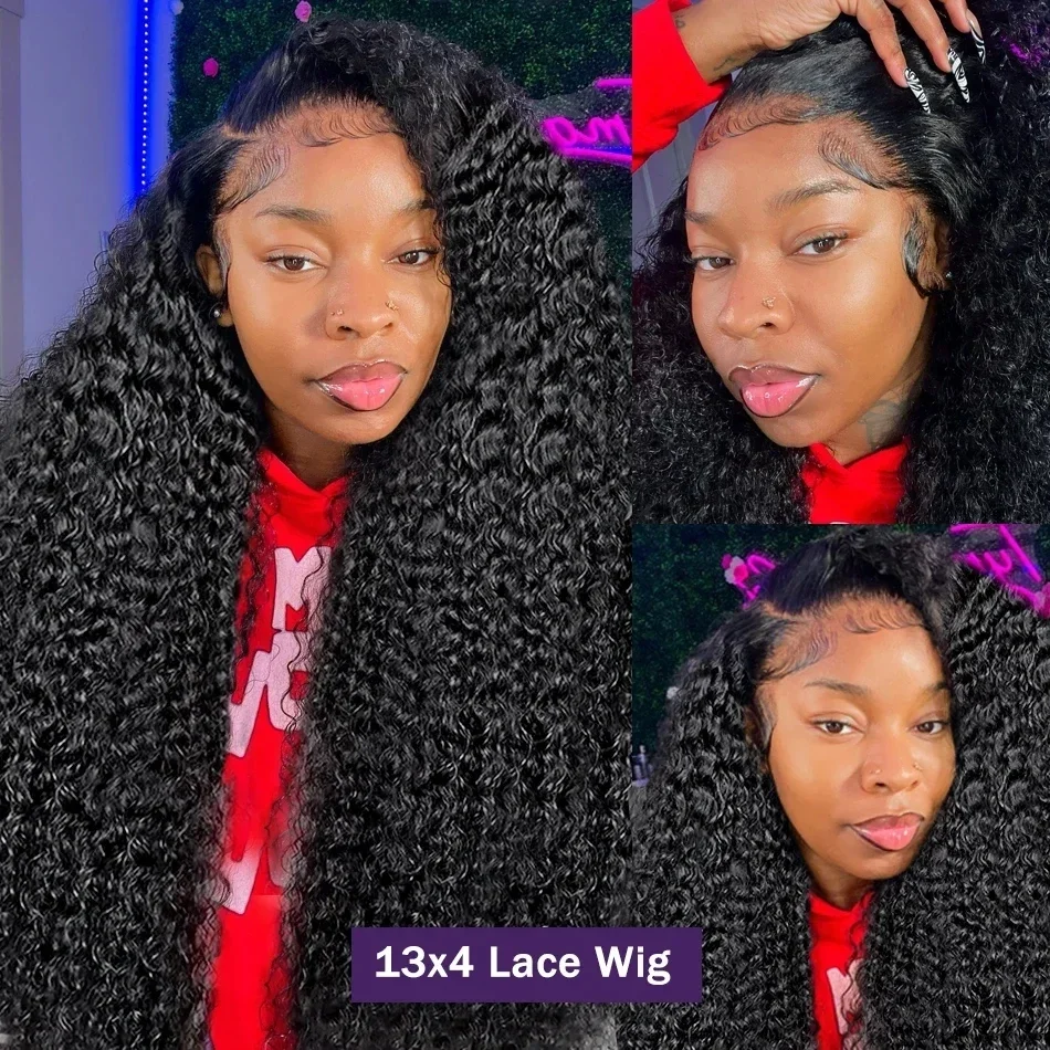 Deep Wave Lace Wigs para mulheres, cabelo humano, peruca frontal, peruca de fechamento, 30, 32, 34 Polegada, 13x4, 13x6