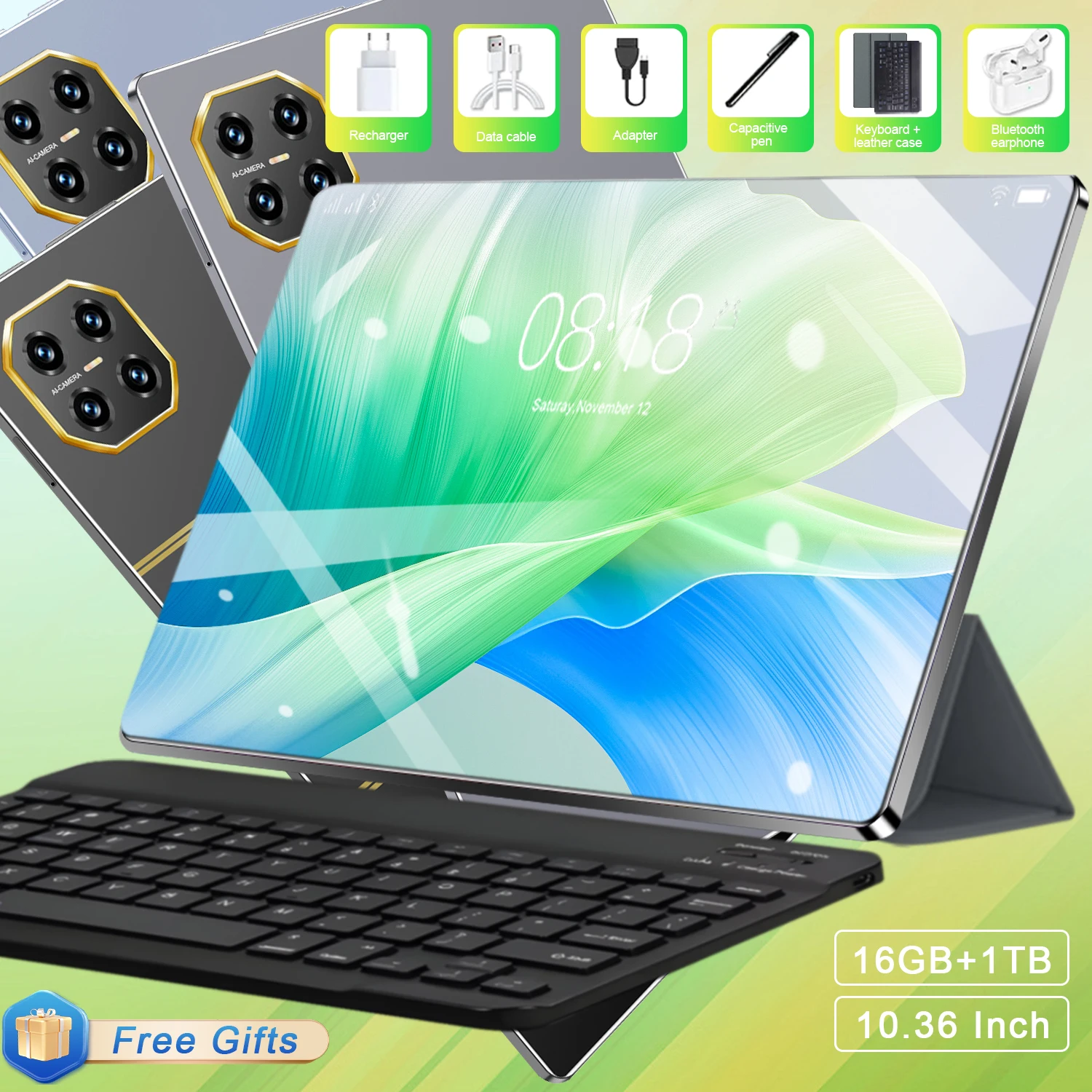Tablet 2026 de 10.36 pulgadas, 20000 mAh, Android 13 Global, 16 GB, 1 TB, 5G, Doble SIM, WIFI, 14 núcleos, pantalla HD completa, red