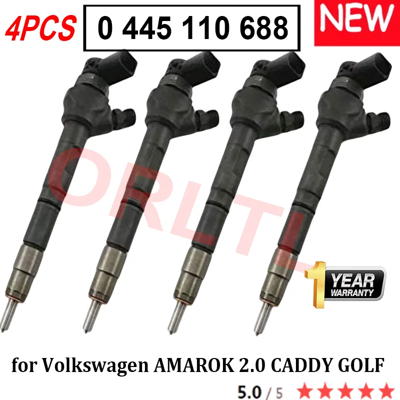 

4PCS 0445110688 High Impedance Injector 0 445 110 688 for Diesel Engine Volkswagen AMAROK 2.0 CADDY GOLF 0445110689