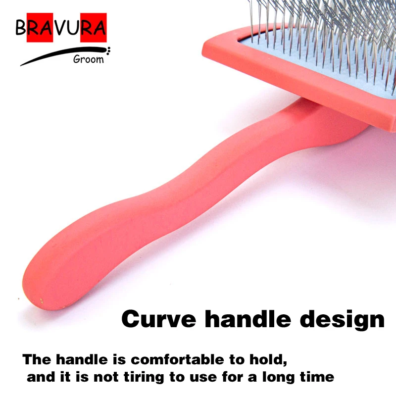 Pet Grooming Long Pin Slicker Brush Dog brush Dematting Comb Knots and Matts Shedding Hair Remover pet store/groomer