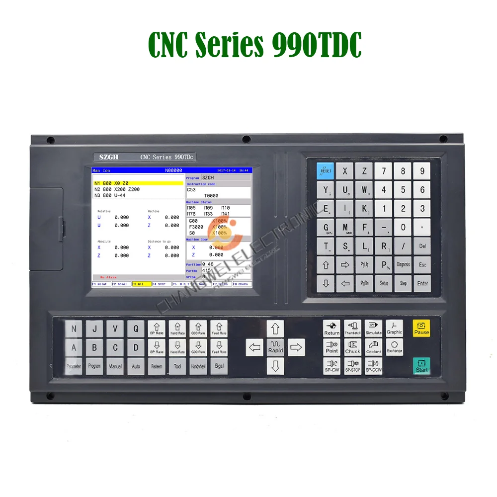 High-performance 2 axis CNC lathe controller New Version CNC990TDC/1000TDC+C English panel English Software