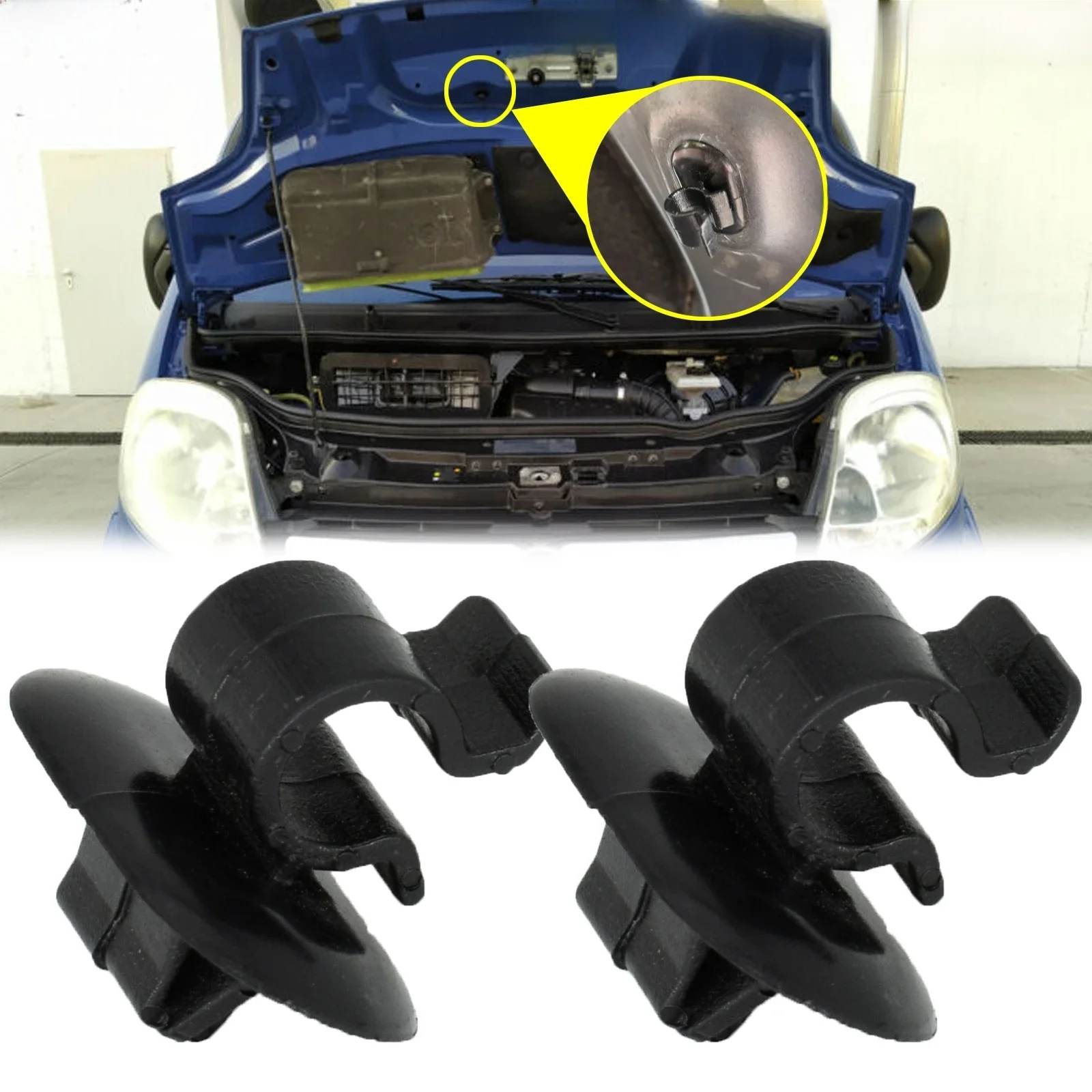 Paire de Support de tige de capot, Clip d'hélice, Support à pince 792834 Pour Vauxhall Opel Vivaro X83 2001 - 2014 retenue de fixation 2002