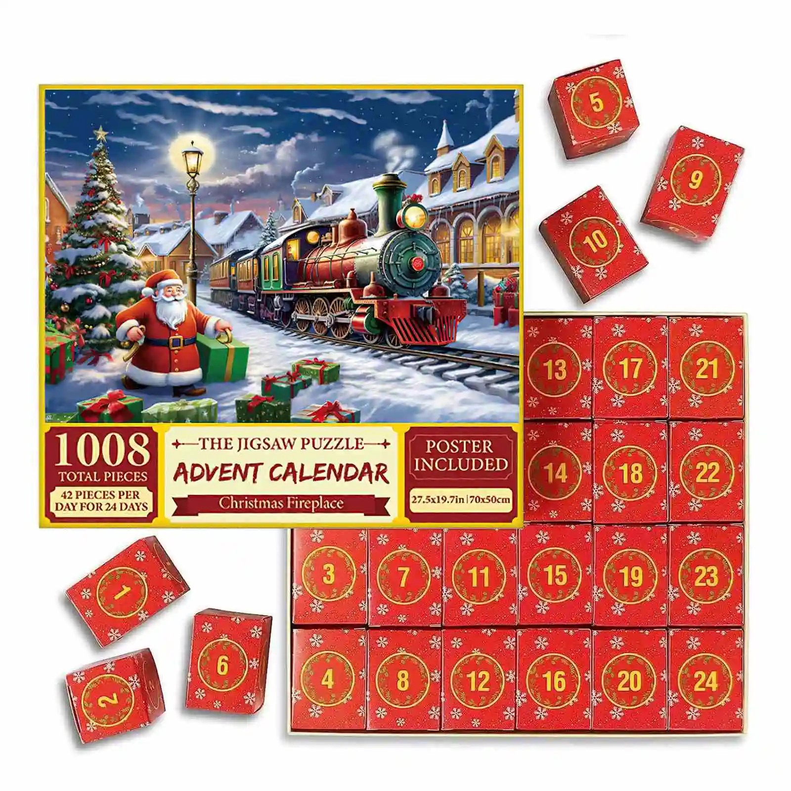 Adult and children's Christmas Advent Calendar, 2024 Puzzles, Christmas Gifts, 1000