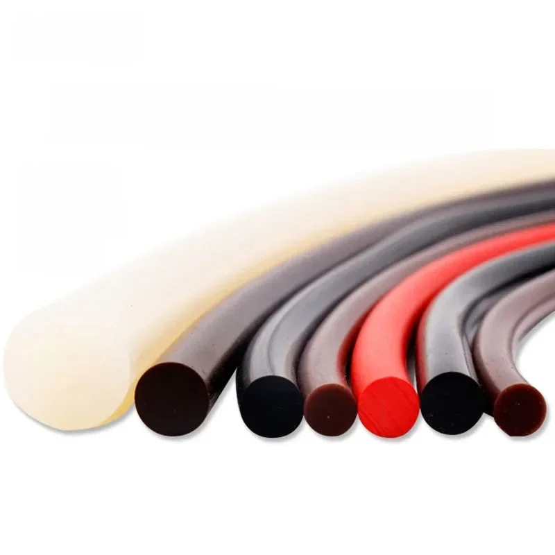 Cordon en Silicone solide noir/rouge/blanc, 1-10M, joint en caoutchouc, bandes d'étanchéité, joint torique, haute température, étanche, diamètre 1mm ~ 25mm