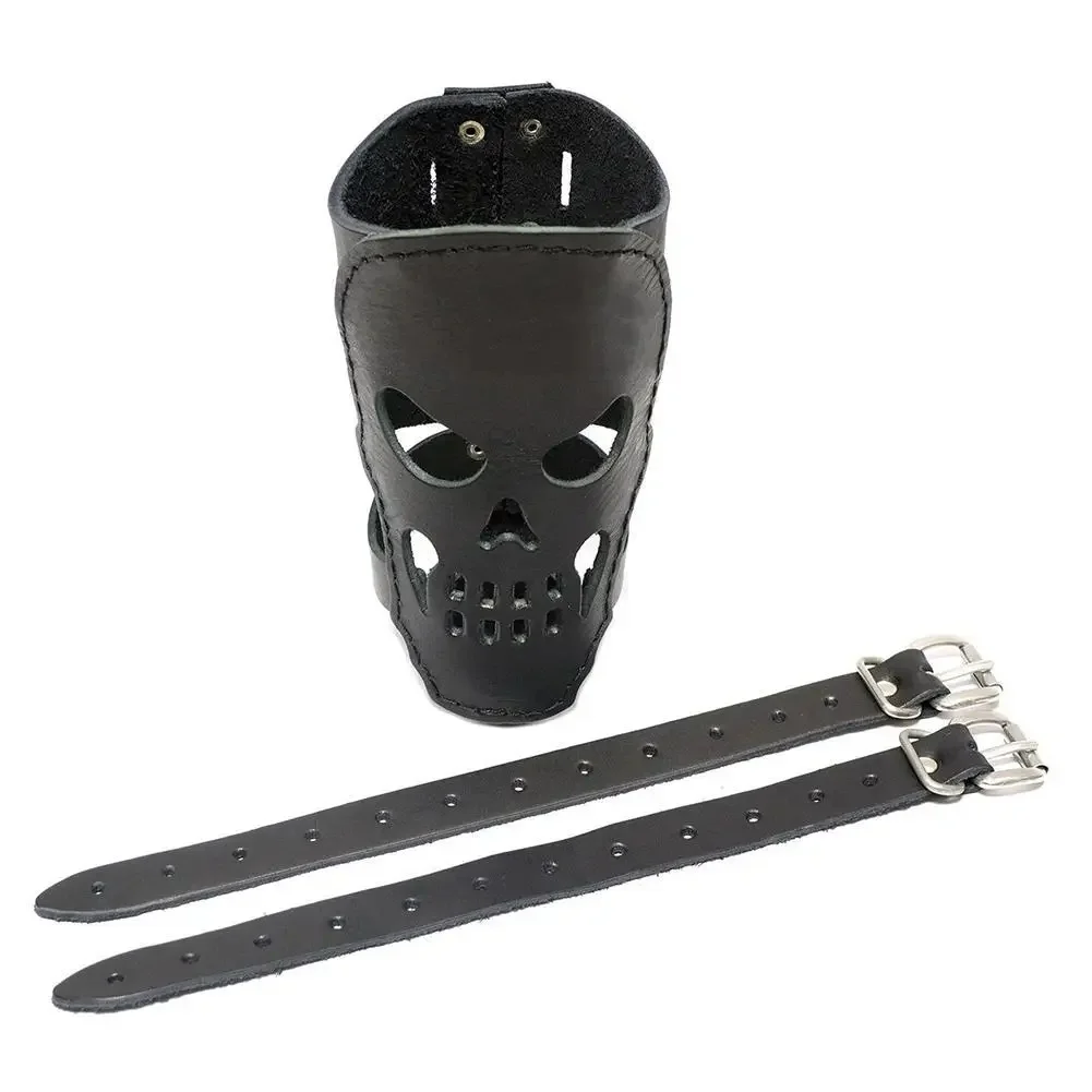 AliExpress NONE Motorcycle Bike Bottle Holder PU Leather Skull Pattern Drink Cup Bracket Adapter Portable Universal Bicycles Cup Holder