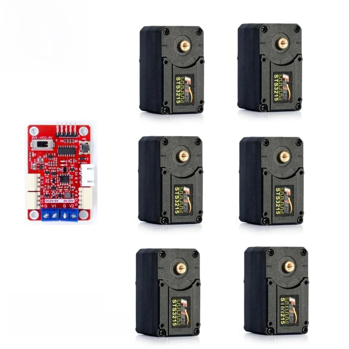 6 Stück Feetech STS3215 19 kg 7,4 V Dual Axis TTL String Servo für SO-ARM100 Roboterarm für Programmierroboter ST-3215-C001