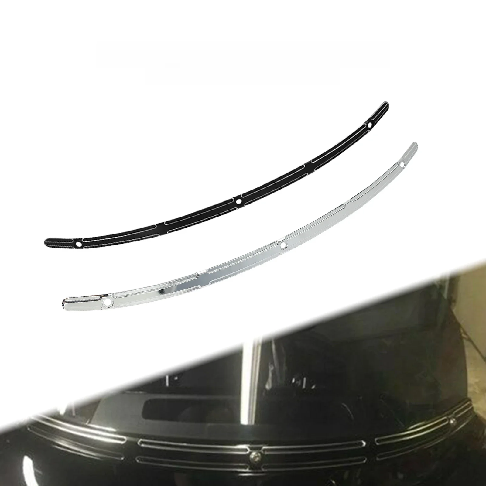 Motorrad CNC Windschutz Windschutz Trim Schwarz/Chrom Aluminium Für Harley Touring Electra Street