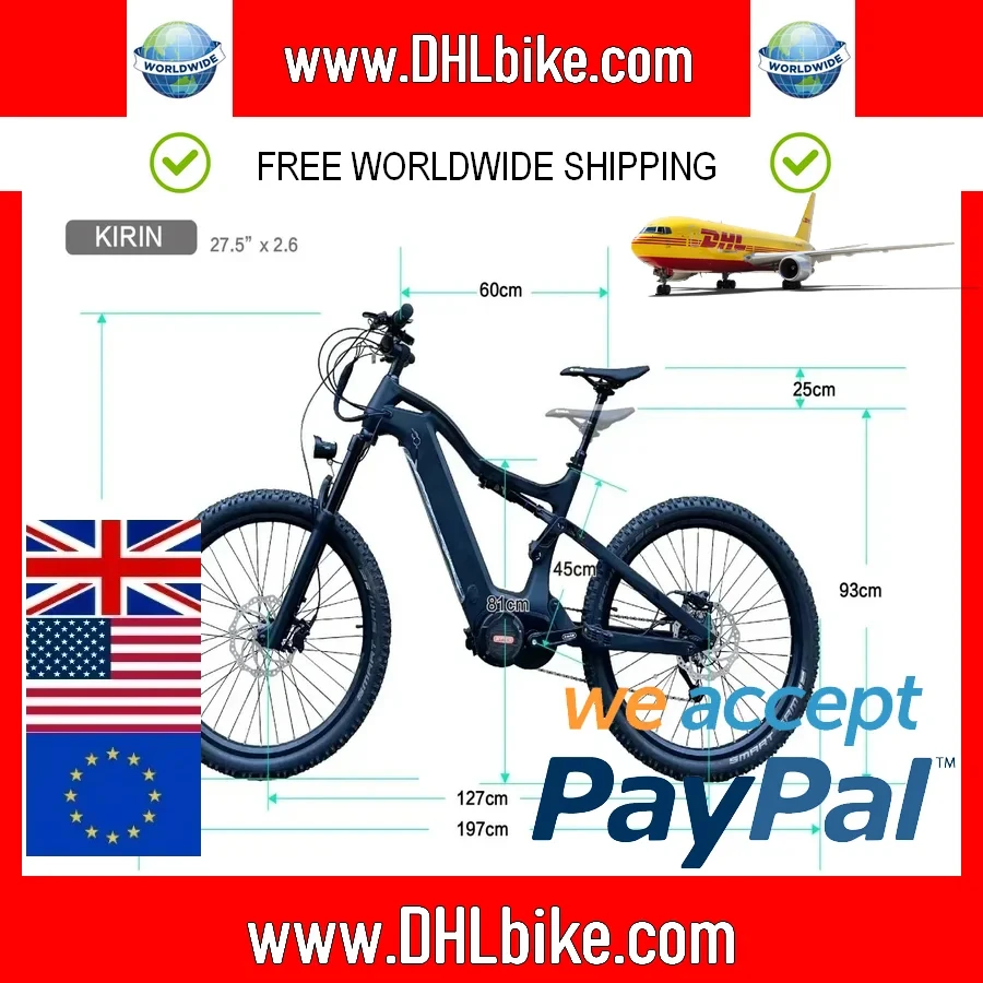 

27.5″ full suspension mtb ebike electric mountain bike frame 1000w bafang m620 mid motor carbon fiber frame downhill e bicycle