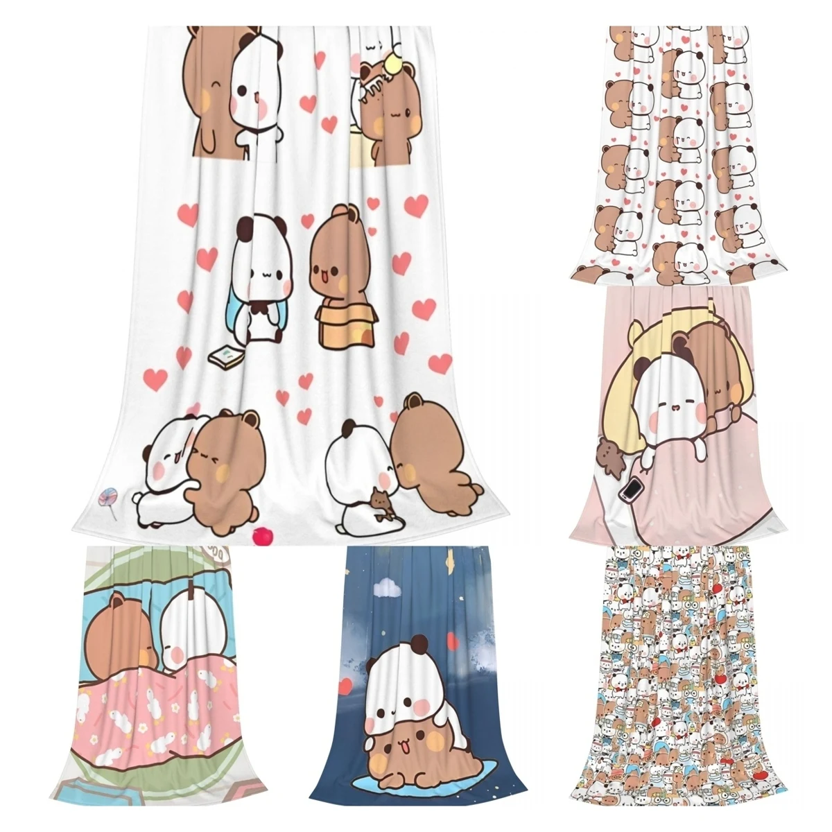 Bear And Panda Bubu Dudu Flannel Blanket Creative Throw Blankets for Bed Sofa Couch 125*100cm