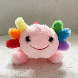 Rainbow Axolotl 봉제 장난감, 귀여운 동물 인형, 감성적 지원, 부드럽고 귀여운 핑크, 가정용 인형