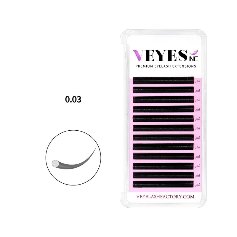 Veyes-個々のまつげエクステ,プロとクラシック,0.03mm,ナチュラル,ソフト,卸売