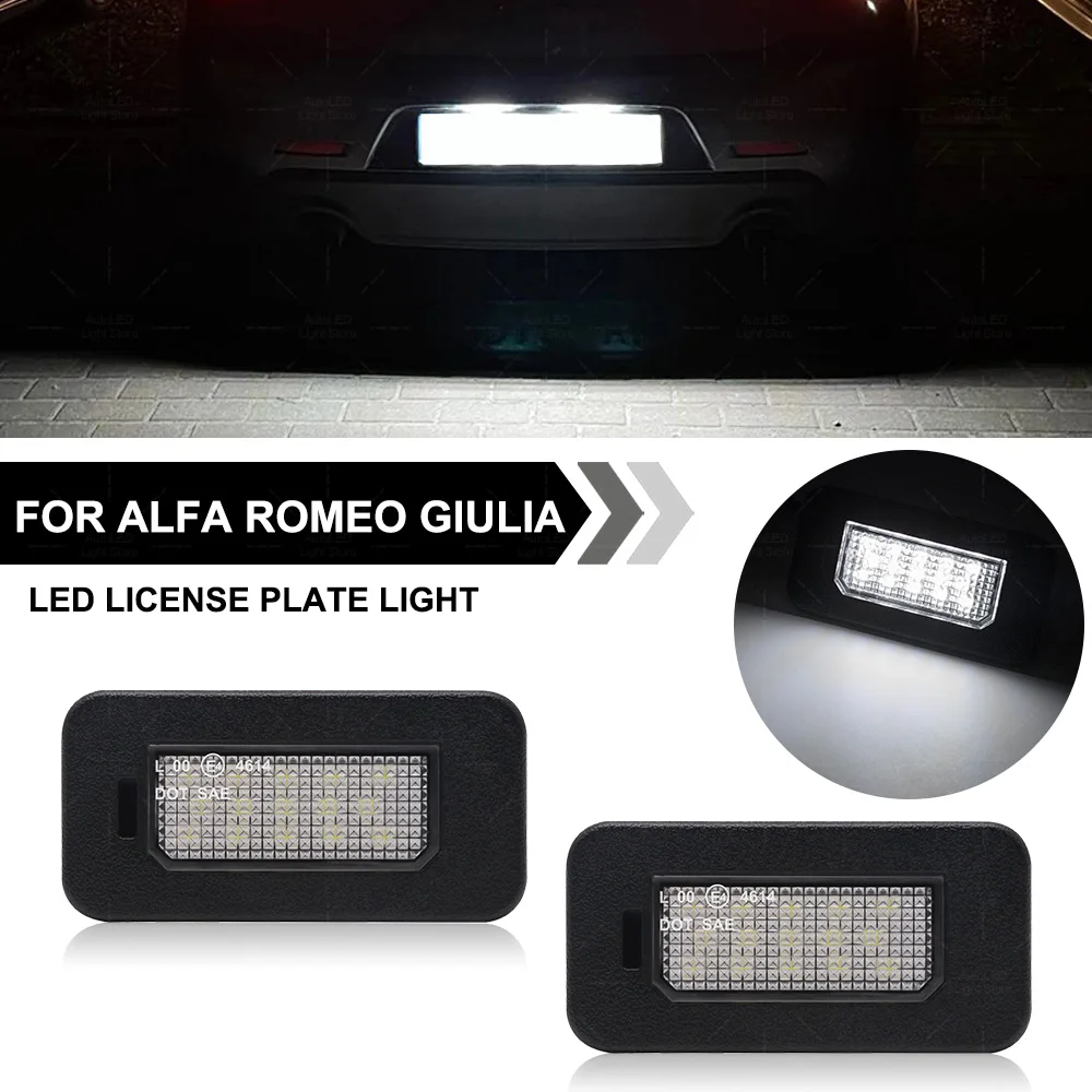 

2PCS For Alfa Romeo Giulia Stelvio LED License Plate Light For Alfa Romeo 147 156 159 166 Giulietta MiTo Spider Number Lamp