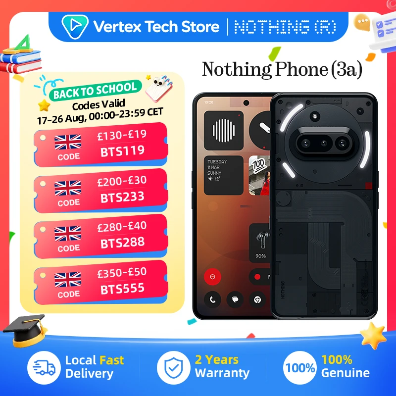 Nothing Phone (3a) (6.77"), 8GB 128GB, 12 GB, 256 GB, 50 MP, Android 15, 50W