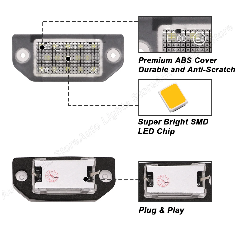 Number Plate LED Lamps For VW Passat B5 Pre-facelift 1997-2000 Built-in Canbus No Error 2PCS 12V White License Plate Lights