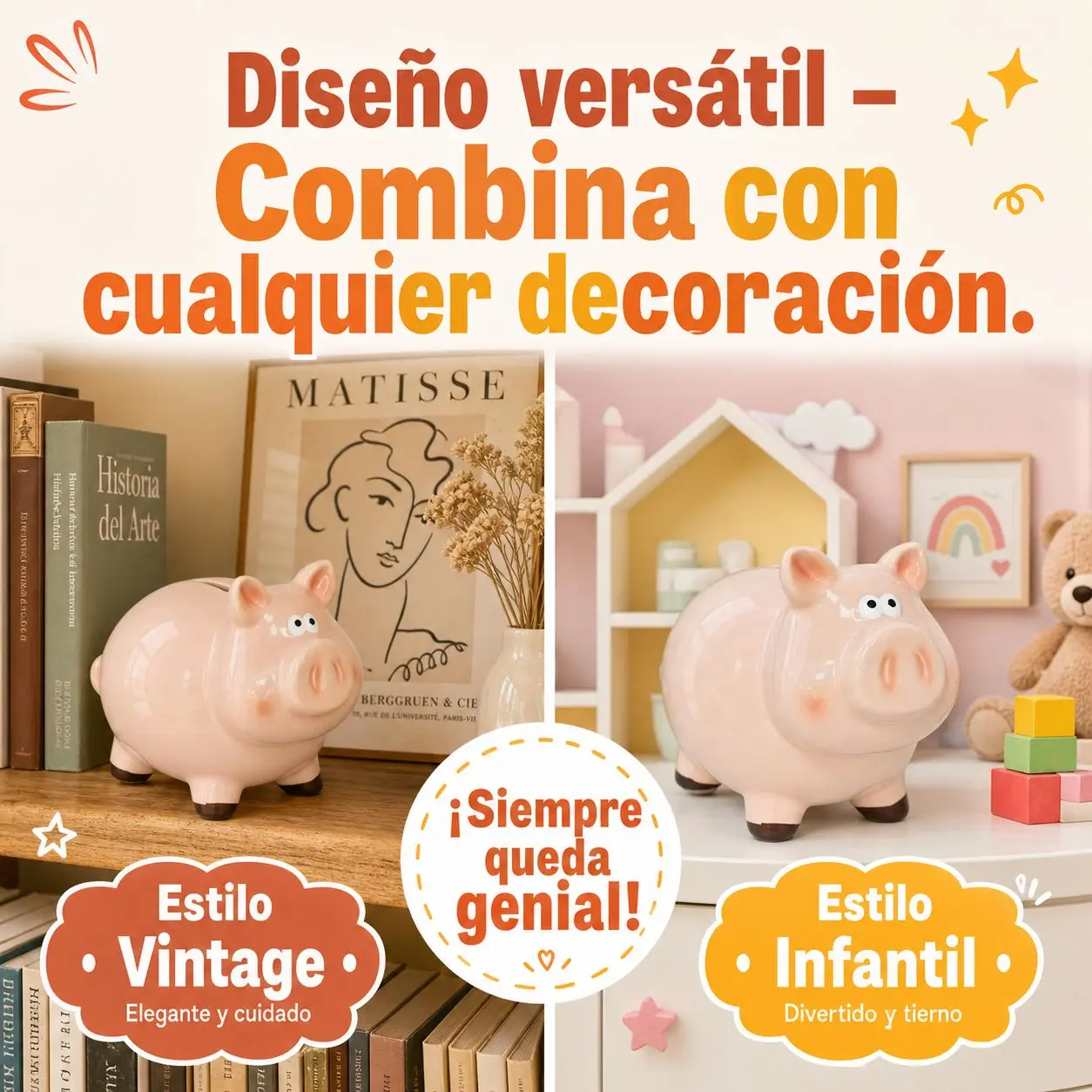 Adorable tirelire en céramique en forme de cochon rose, tirelire pour enfants pour pièces de monnaie et billets, décoration de bureau et de chambre, cadeau idéal pour l'éducation financière des enfants, anniversaire et Noël