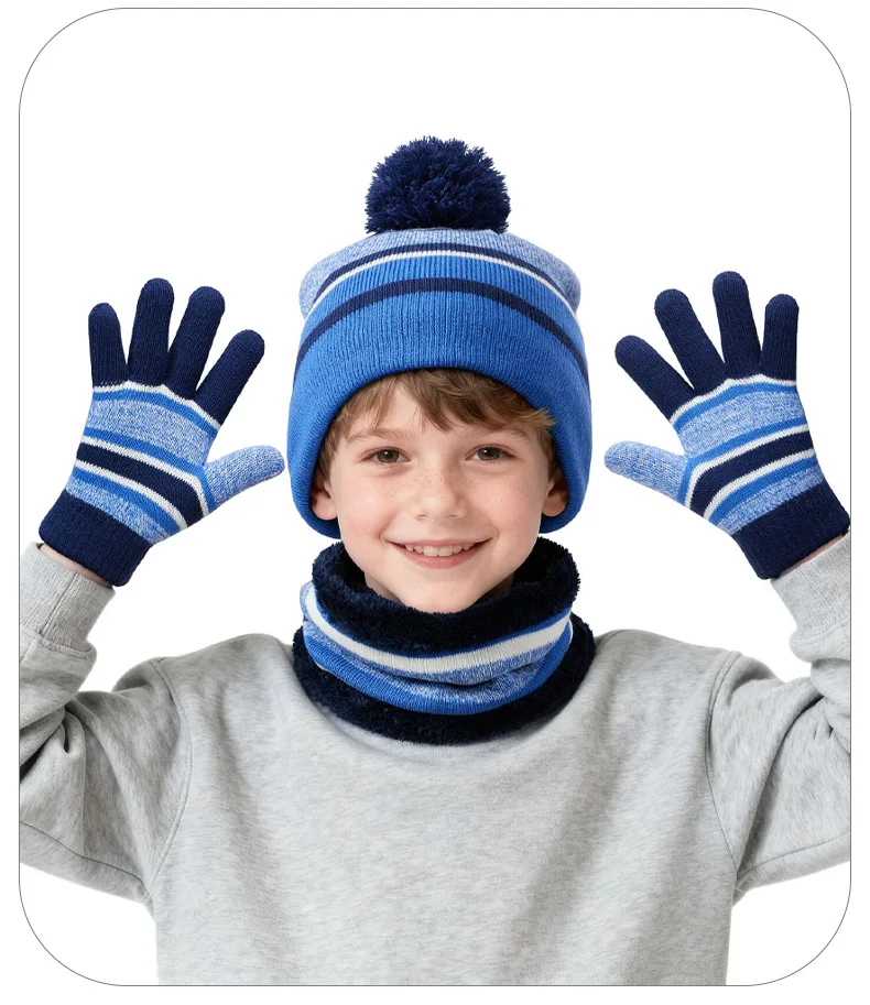 children's-3-piece-winter-set-—-striped-knit-hat-neck-warmer-gloves-thick-warm-gift-for-boys-girls