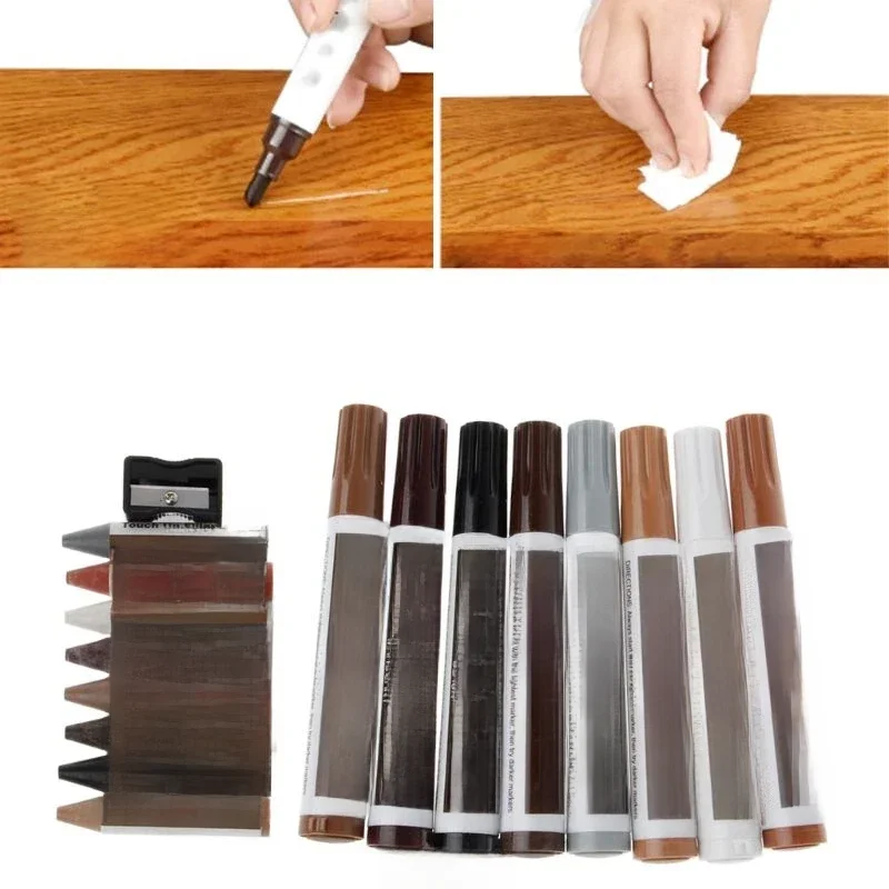Móveis Touch Up Kit Marcadores, amp Filler Sticks, Arranhões de madeira, Restaurar Patch, Paint Pen,
