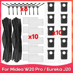 Compatible For ( Midea W20 / W20 Pro / Eureka J20 ) Roller Side Brush Hepa Filter Dust Bag Robot Vacuums Accessory Part Spare