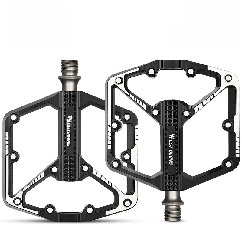 WEST BIKING 3 roulements pédales de vélo en alliage d'aluminium vtt montagne route BMX pédale de vélo pédales plates antidérapantes accessoires de cyclisme