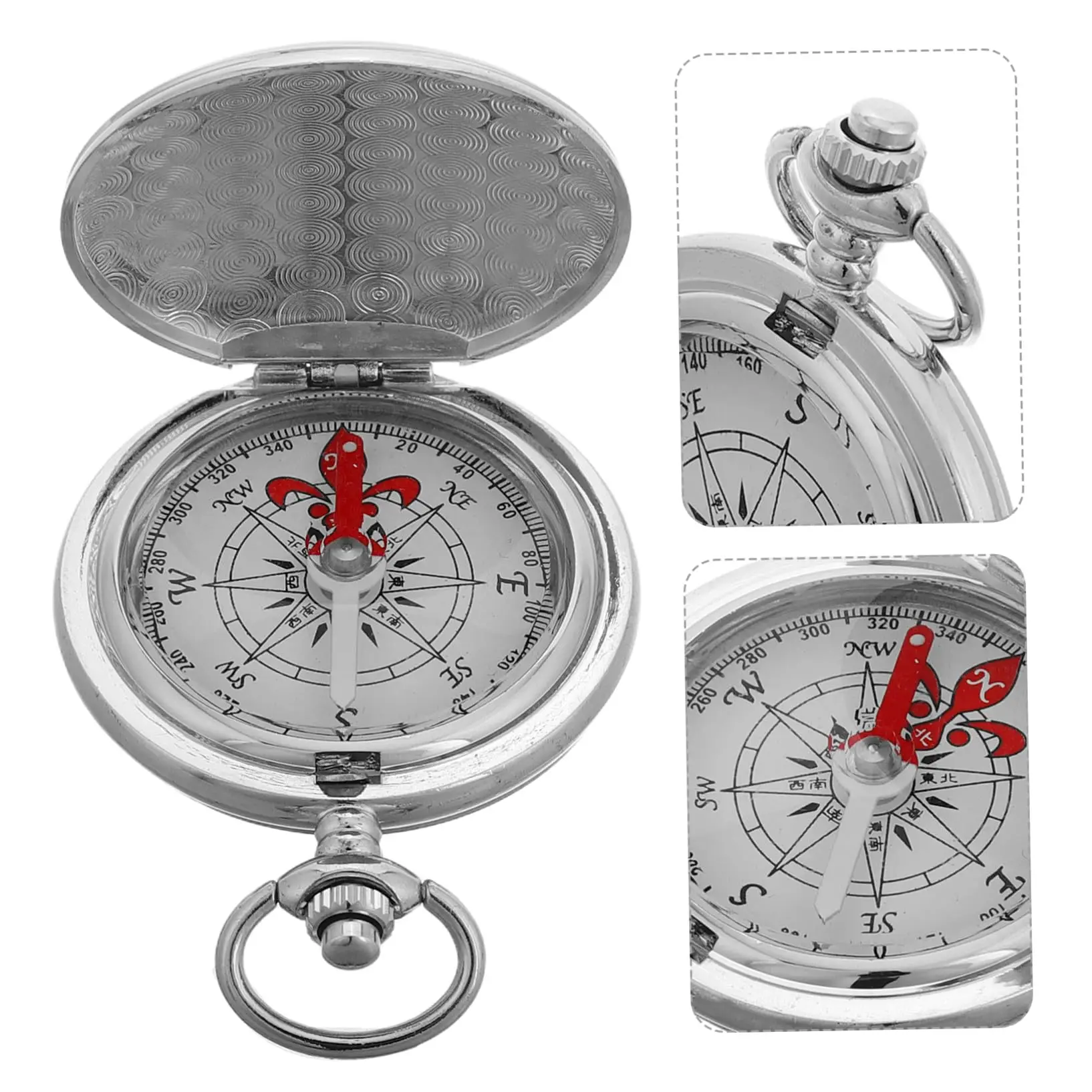 Bússola de relógio de bolso clamshell vintage para homens e mulheres ferramenta de navegação ao ar livre para caminhadas acampamento sobrevivência portátil à prova