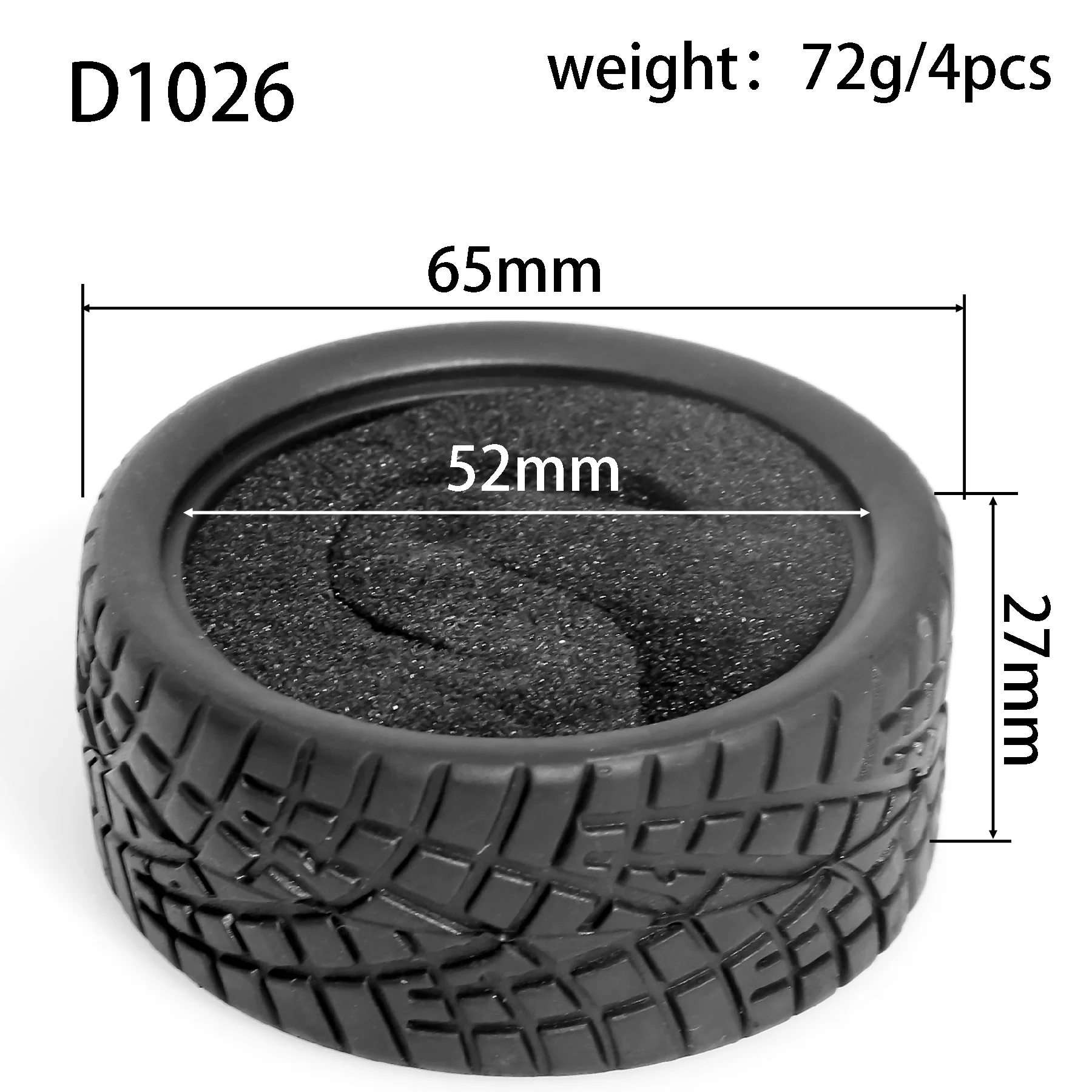1:10 On-Road-Rennreifen 63–68 mm, Hot-Melt-Gummi mit hohem Griff, abriebfest für HSP Tamiya HPI – Detail 17