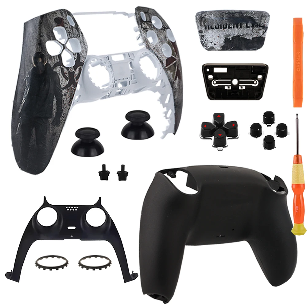 Ersatz-Komplettgehäuse-Kit für PS5-Controller BDM-010/020/030/040/050, Vorder- und Rückgehäuse mit Touchpad-Tasten und Werkzeugen