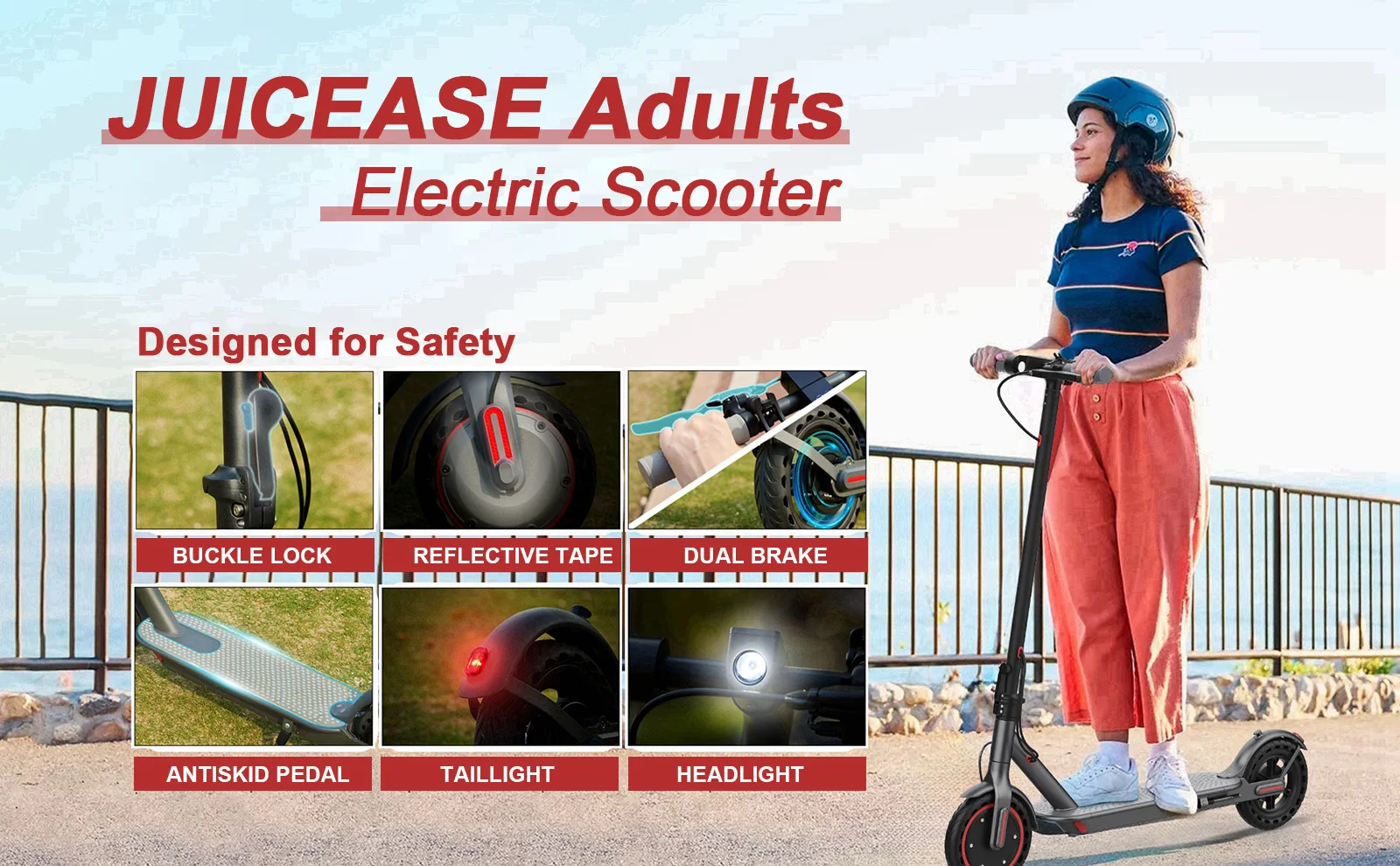 JUICEASE E1 Pro Elektroroller Maximale Steigfähigkeit 15° Peak Power Faltbarer Elektroroller 36V7.8AH 5.2 Chips 25KM Reichweite E-Scooter – Detail 5