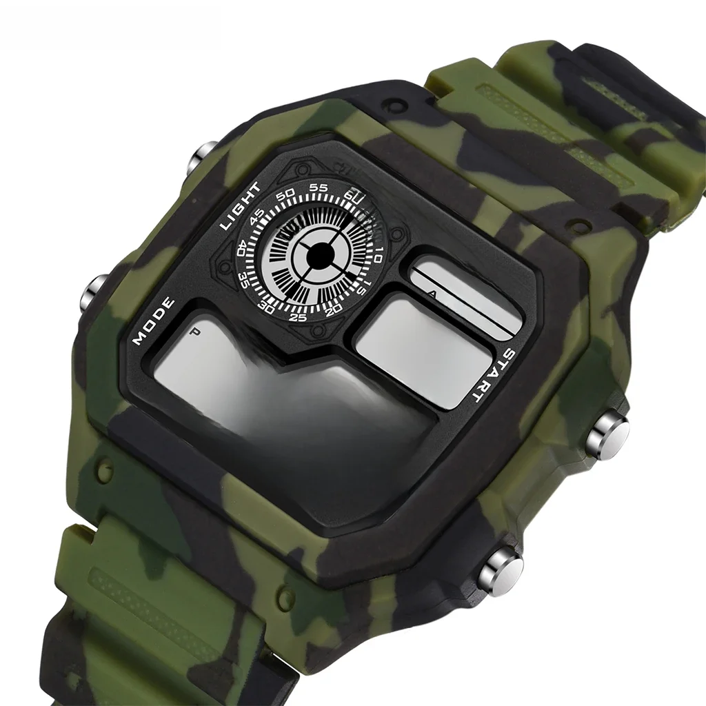 SYNOKE Outdoor wojskowy zegarek cyfrowy dla mężczyzn moda Retro męski zegarek sportowy wodoodporny męski zegarek wielofunkcyjny Luminous — zdjęcie 2
