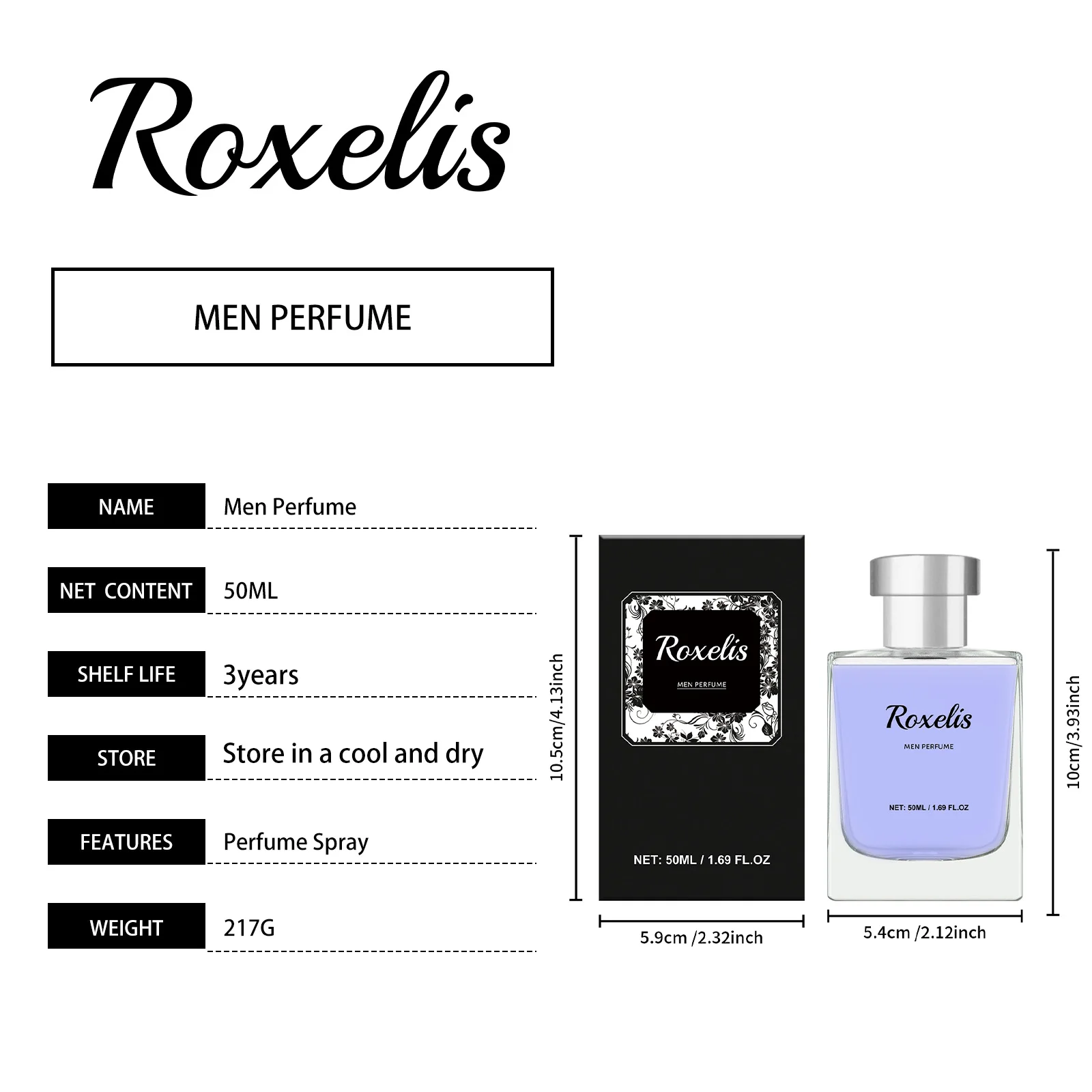 Roxelis 50ml Perfume de Colonia Floral Spray Atmósfera de citas diarias Fragancia fresca duradera Perfume floral encantador sin alcohol