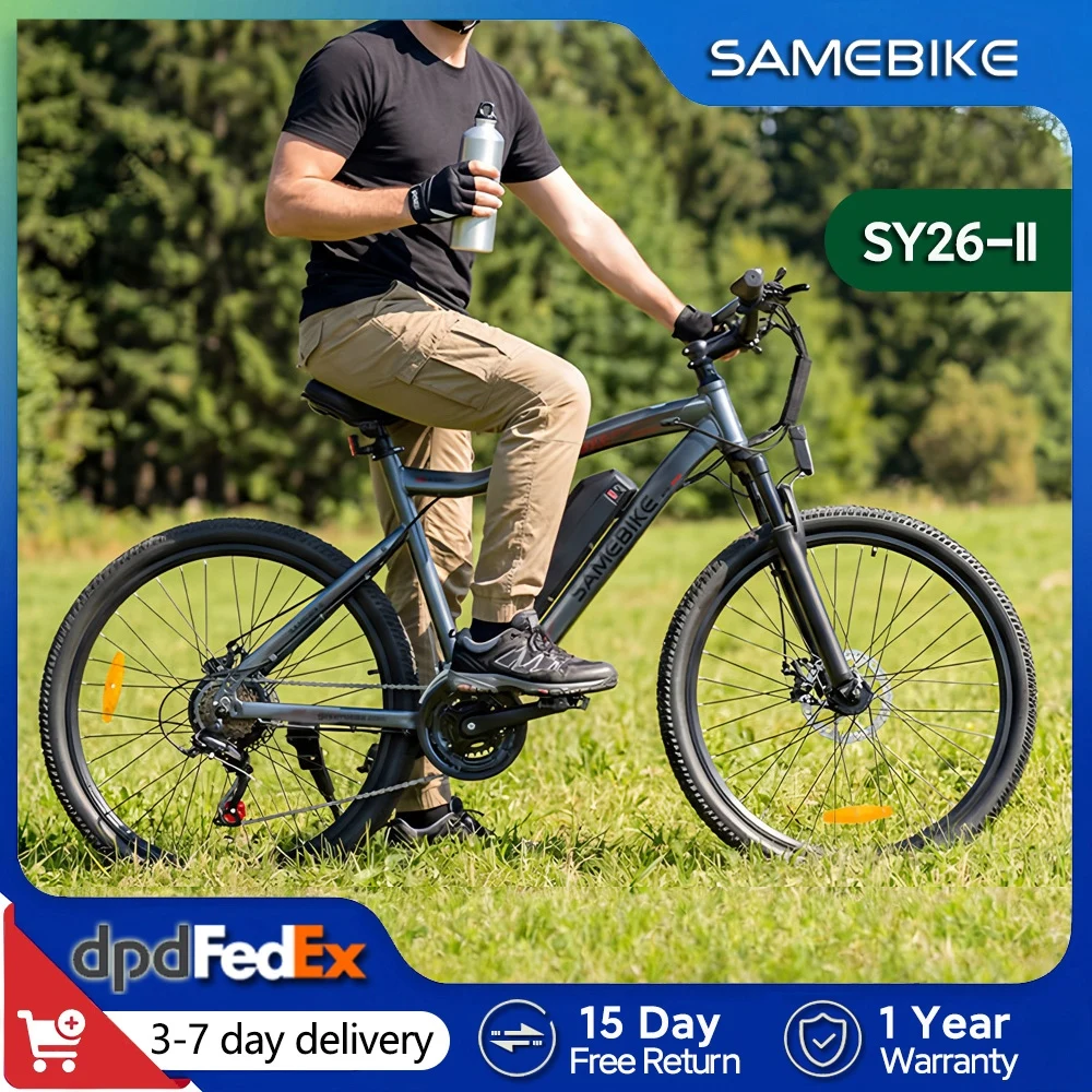 Image of Samebike SY26-II Elektrofahrrad 36V14Ah Bürstenloser Motor Abnehmbarer Akku 26 Zoll Mountain E-Bike Doppelte Scheibenbremse Elektrofahrrad