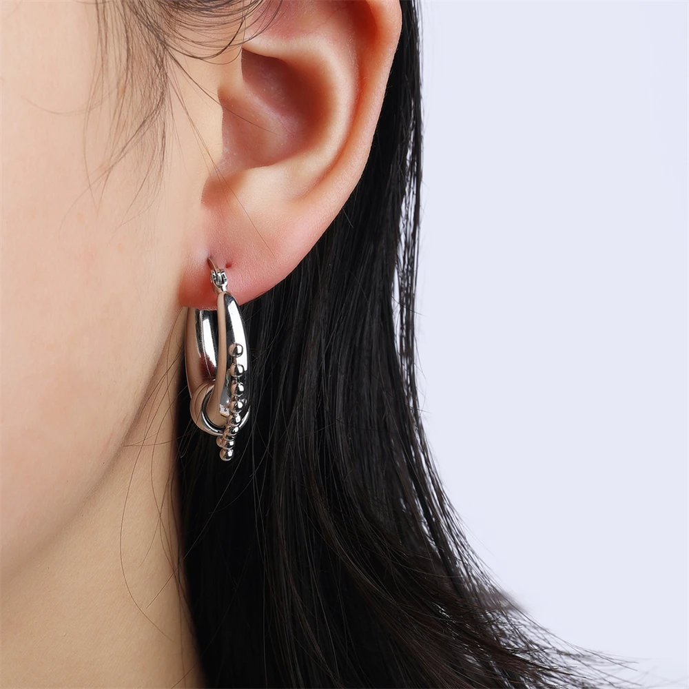 Hip Hop 1Pair Inoxidable Stainless Steel Earring For Women Men Personality Jewelry Gift