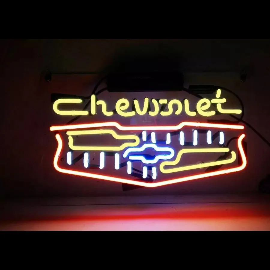 

Chevro Neon Bulbs Sign Handmade Garage Light Room Recreation Glass Tube Handcraft Art Affiche lamps neon bar signs for beer Bar