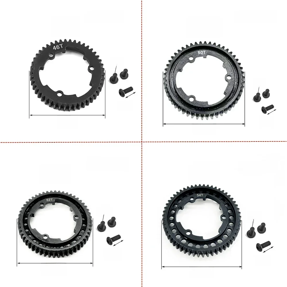 Engrenage droit en acier 46T 50T 52T 54T, 1.0M 6447 6449 pour Traxxas 1/5 x-maxx 1/7 XO-1 1/10 e-revo 2.0 VXL, nouvelles pièces de mise à niveau de voiture MAXX RC