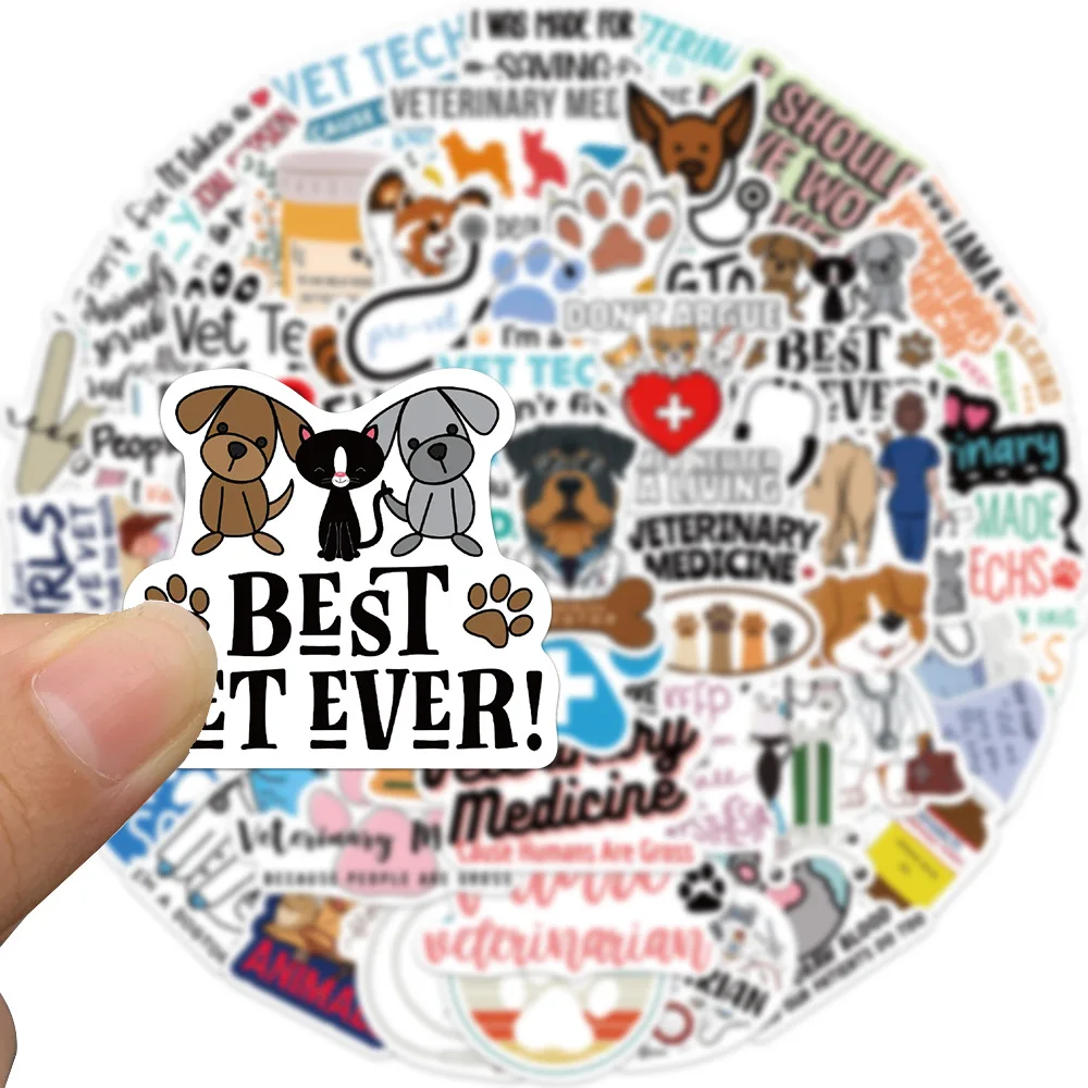 10/30/50PCS Pet Hospital Veterinary Sticker Phrase Graffiti Decals  DIY Laptop Notebook Phone Wall Suitcase Car Cartoon Sticker