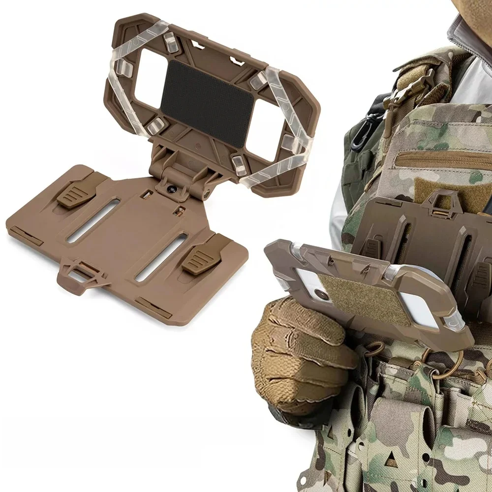 Taktyczny uchwyt na telefon MOLLE, składana tablica nawigacyjna, sprzęt do trzymania telefonu komórkowego, akcesoria do kamizelki myśliwskiej Airsoft — zdjęcie 2