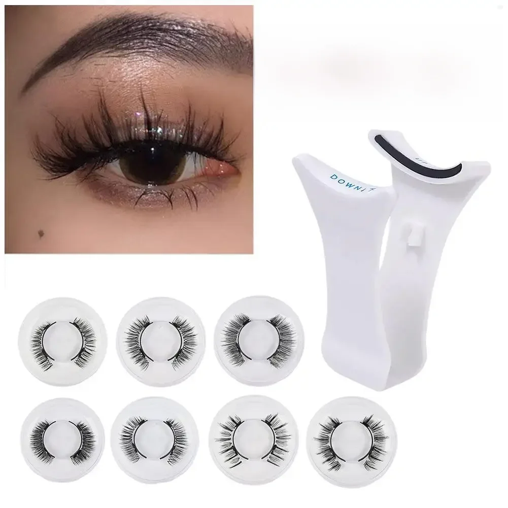 Faux-cils magnétiques 3D naturels réutilisables faits à la main, ensemble de pinces à épiler, 1 paire