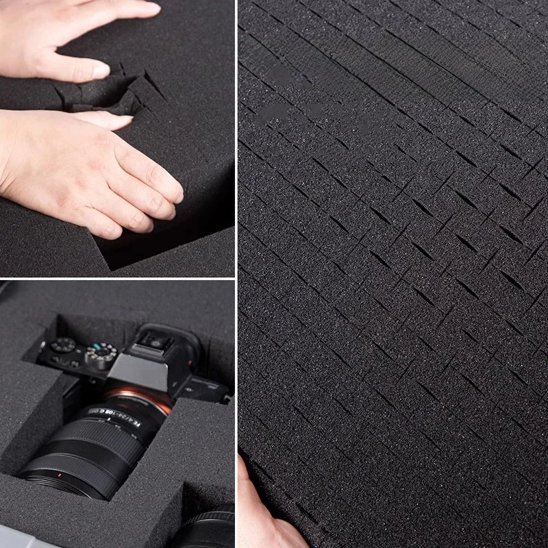 Insert de mousse prédécoupé, boîte à outils haute densité, mousse précorquée, mousse d'ombre pour étui rigide et étui de vol