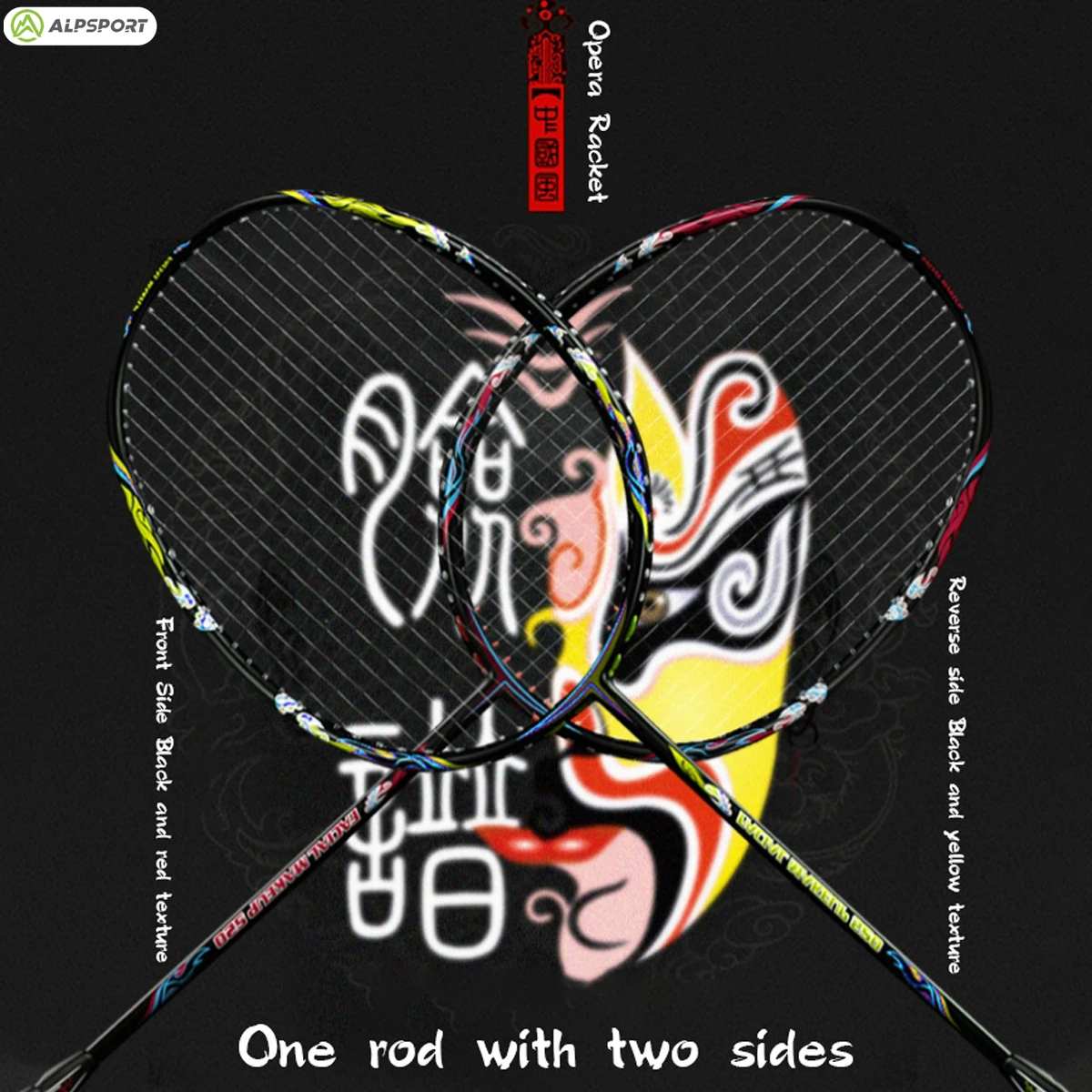 Alpsport LP Pro 9U/64g/G5 Max 35lbs 100% carbon fiber Double-sided Ultralight Badminton Racket (Includes bag and string)