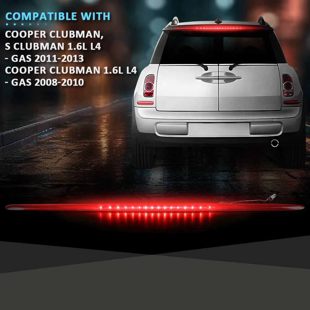 

Задний стоп-сигнал с высоким креплением, подходит для Mini Cooper Clubman 2008-2013 годов, светодиодный третий 3Rd 63257167413, пластиковые красные линзы, водонепроницаемые