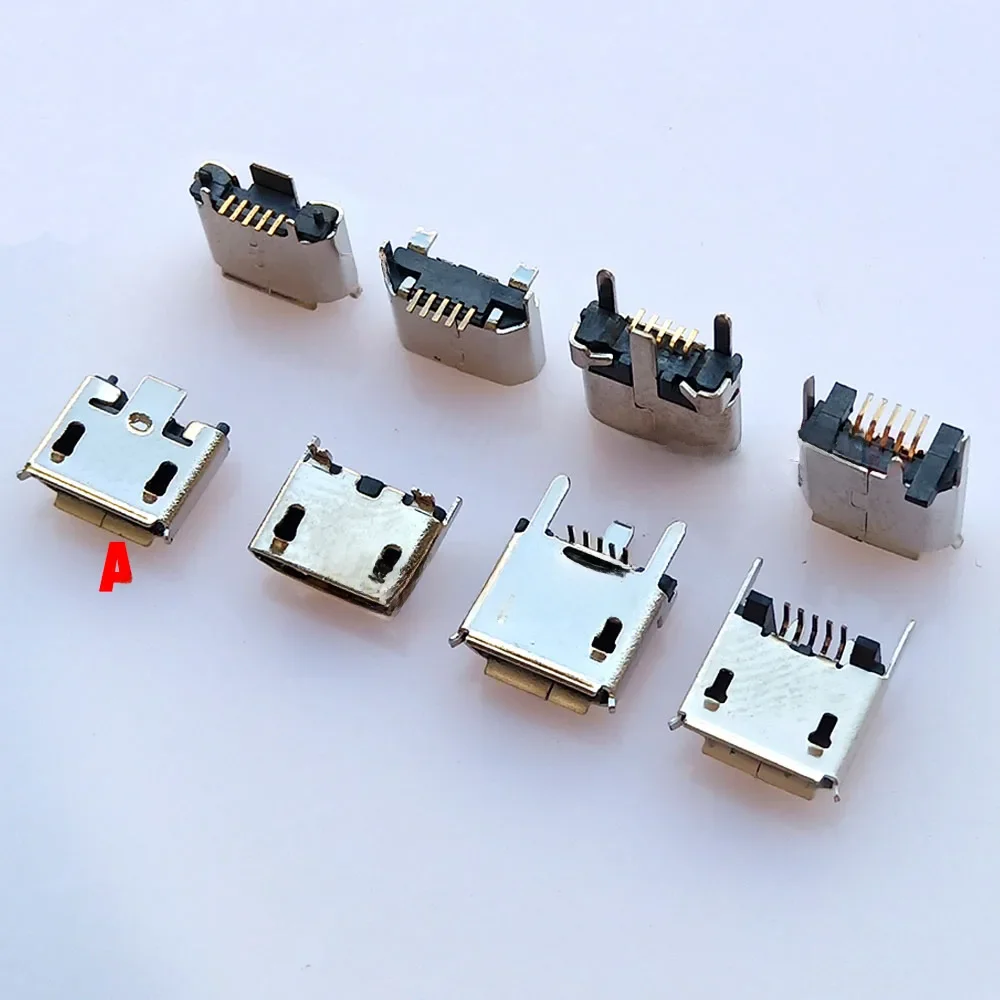 10X Gniazdo ładowania USB 2.0 Złącze Micro USB 5Pin Typ B Żeńskie 180 stopni SMT DIP Płaskie gniazdo interfejsu audio Bluetooth — zdjęcie 2