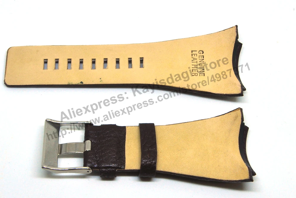 Compatible with Diesel DZ1368 , DZ1369 - 28mm Brown Genuine Leather Watch Strap Band